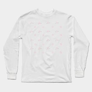 Cute Coquette pale pink flower repeating pattern - large Long Sleeve T-Shirt